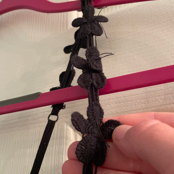 SOLD Black daisy strap skater dress - Picture 5 of 7